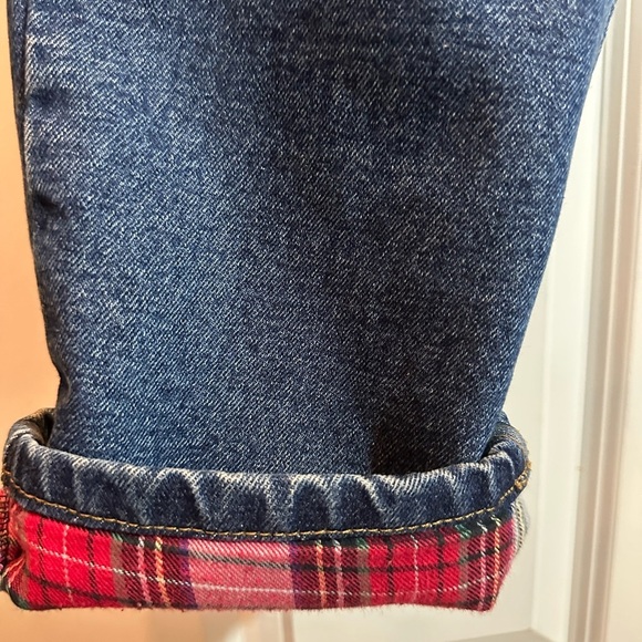 Guide Gear Women's Jeans Sz 8 Med Wash Plaid Flannel Lined Straight Leg Denim - Picture 10 of 10